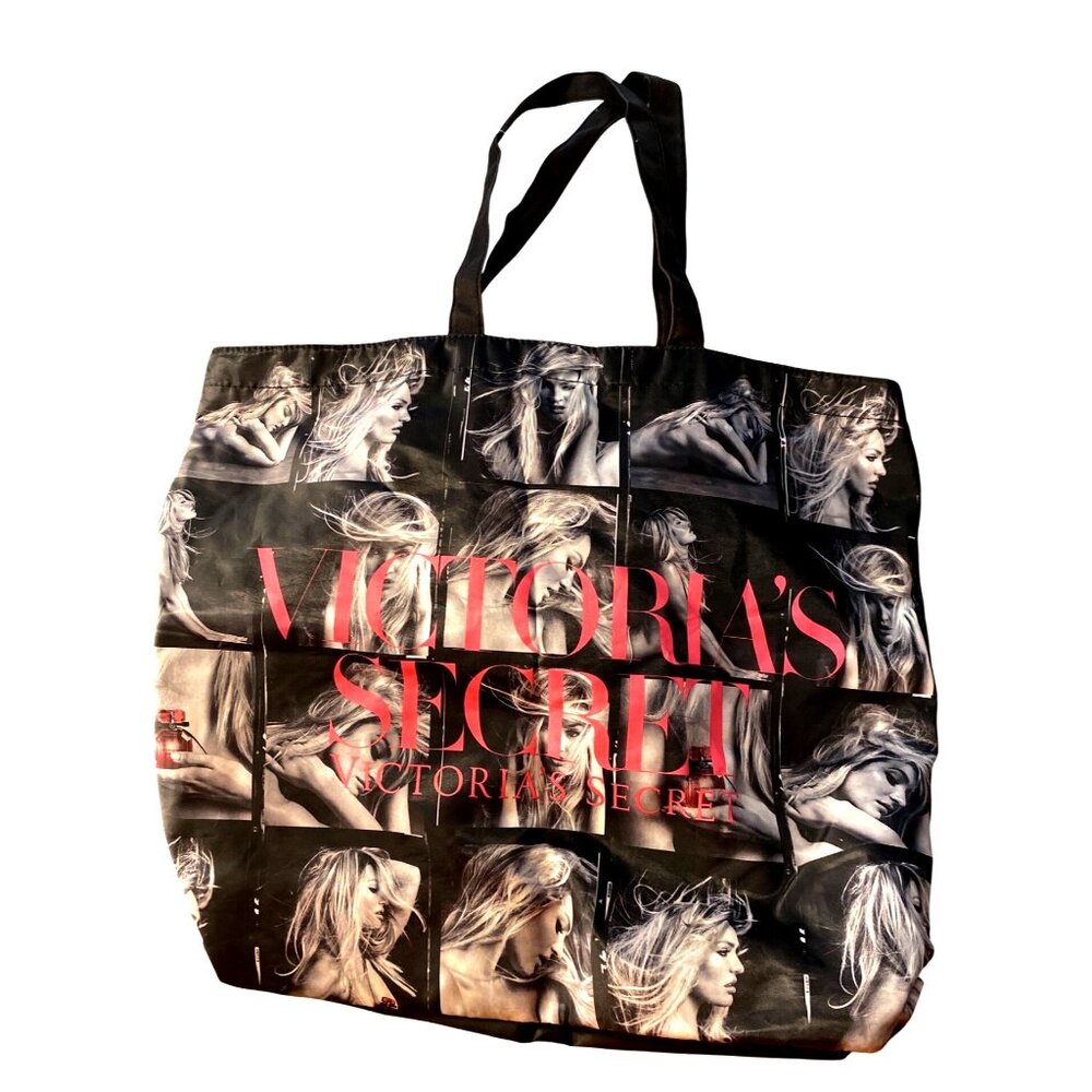 Victorias Secret Bombshell Tote Bag With Graphic Print & Black Handles